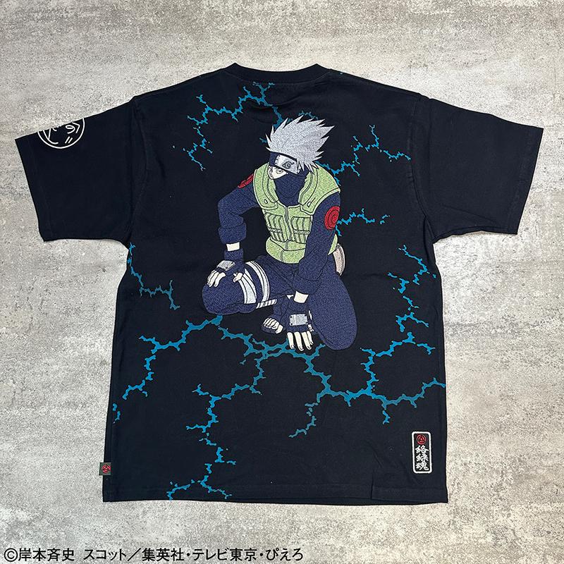 絡繰魂 × NARUTO はたけカカシ 刺繍 半袖 Tシャツ 252009 NARUTO