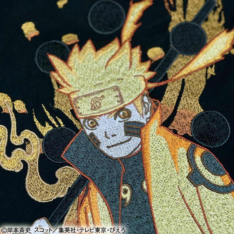 絡繰魂 4Lサイズ × NARUTO うずまきナルト 六道仙人モード 刺繍 半袖 T