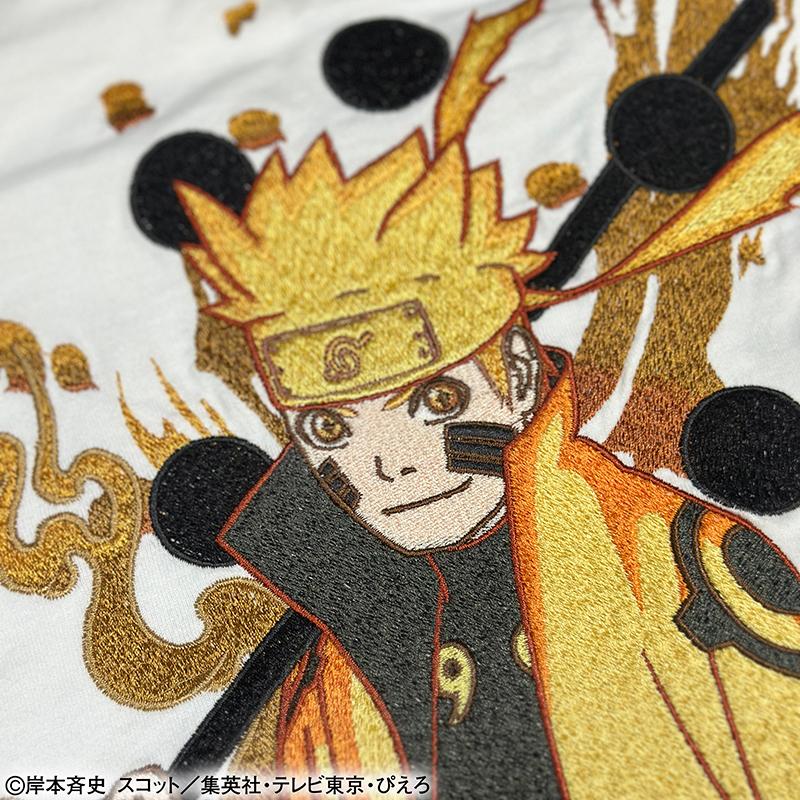 絡繰魂 × NARUTO うずまきナルト 六道仙人モード 刺繍 半袖 Tシャツ 