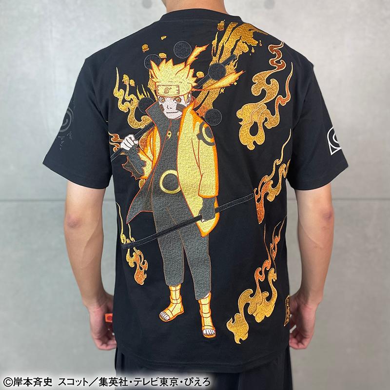 絡繰魂 × NARUTO うずまきナルト 六道仙人モード 刺繍 半袖 Tシャツ