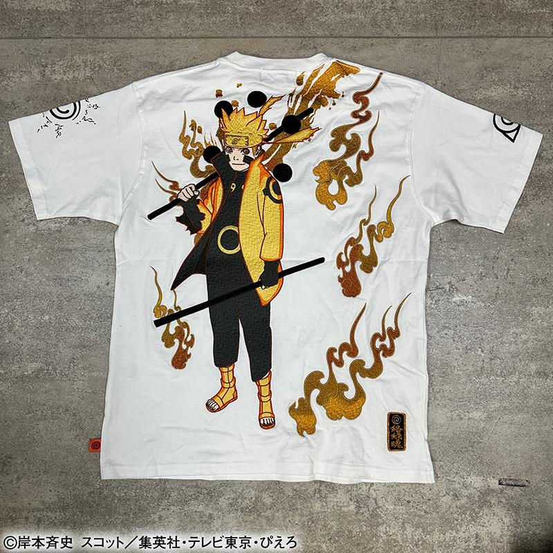 絡繰魂 × NARUTO うずまきナルト 六道仙人モード 刺繍 半袖 Tシャツ