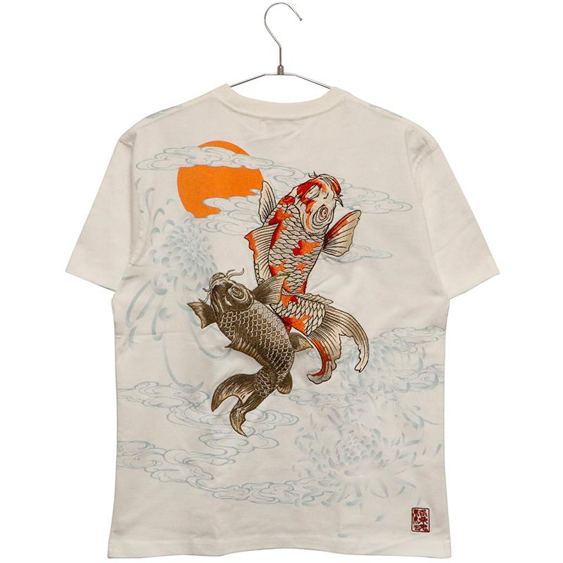 カラクリダマシイ　五連ポケット　芸者　和柄　刺繍デザイン　ユーズド加工ストレート 絡繰魂 カラクリダマシイ 和柄 ジーンズ デニム 粋 メンズ 総