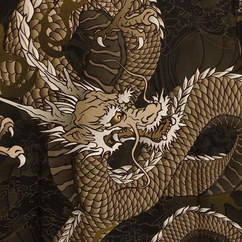 激渋 高級 シルク アロハシャツ 炭黒 開襟 総柄 木ボタン Jamaica Jaxx 高級シルク 開襟シャツ L ココナッツボタン グレー