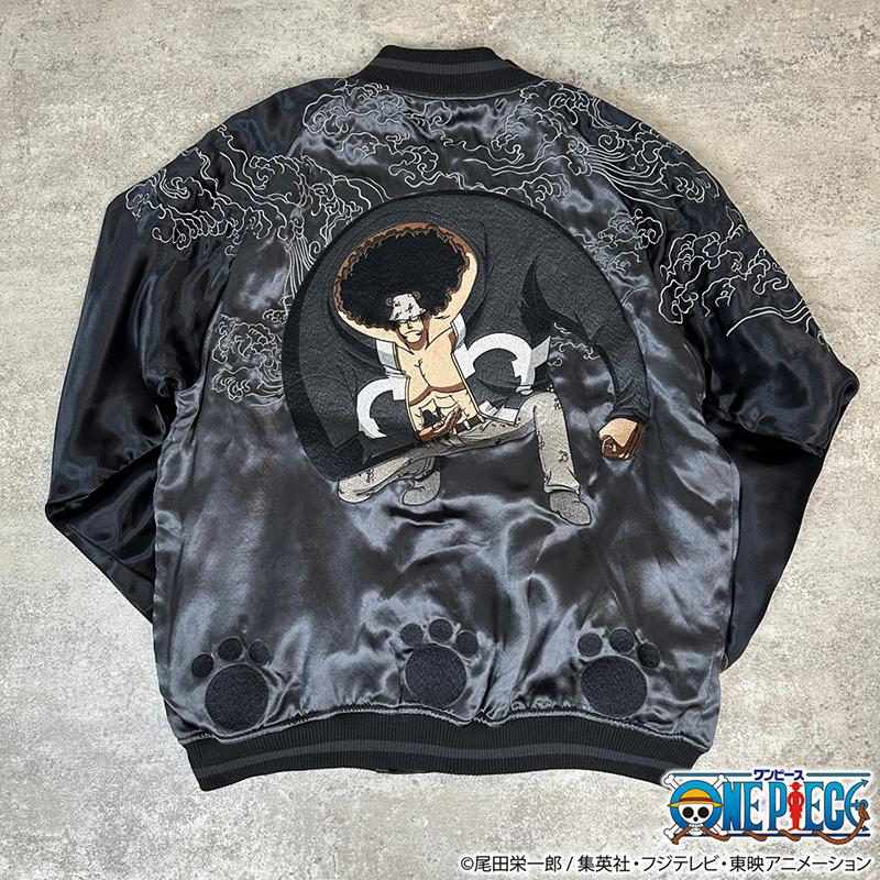 絡繰魂 × ONE PIECE 【くま】親子 刺繍 リバ−シブル スカジャン