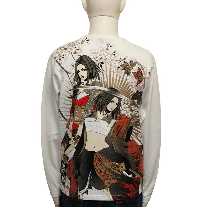 抜刀娘 ばっとうむすめ 抜刀ノ舞 凛 × 葵 柄 和柄 長袖 Tシャツ 253090 