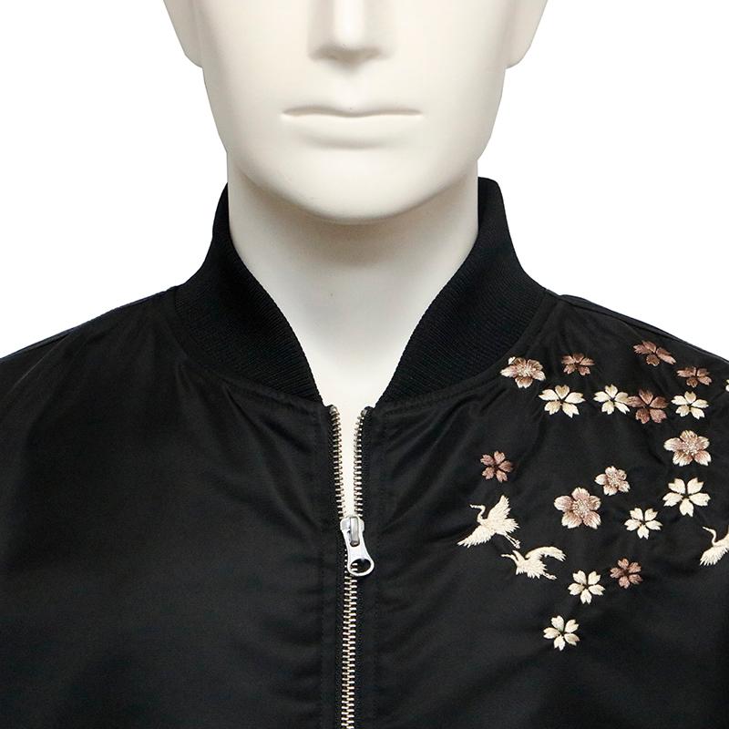 絡繰魂 からくりだましい 神奈川沖浪裏 刺繍 MA-1 ジャケット 253144