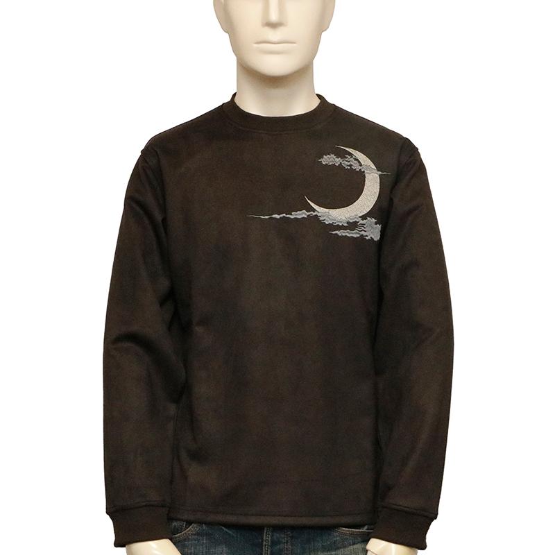 みい イベ限定柄 9625黒 特大 絡繰魂 からくりだましい 風神雷神 刺繍 フェイクスエード 和柄 長袖T