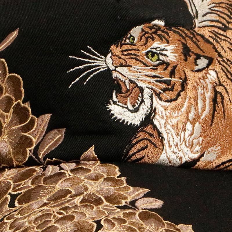 絡繰魂 からくりだましい 虎 柄 刺繍 和柄 メッシュキャップ 261806