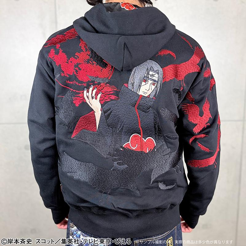 絡繰魂 × NARUTO うちはイタチ 刺繍 ジップアップパーカー 262081
