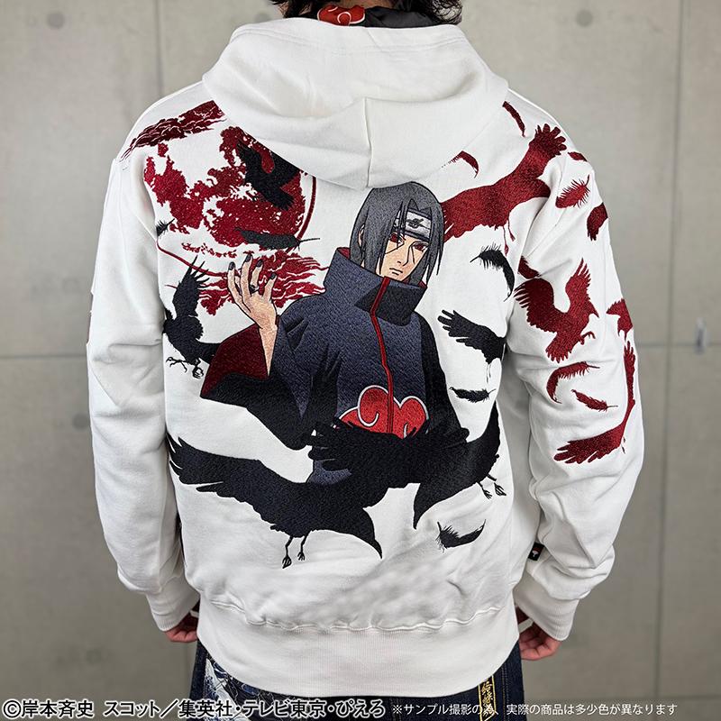 絡繰魂 × NARUTO うちはイタチ 刺繍 ジップアップパーカー 262081