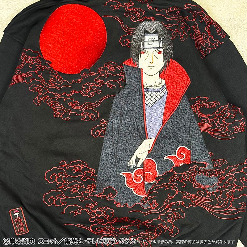 絡繰魂 4Lサイズ × NARUTO うちはイタチ 刺繍 プルパーカー 262084 4L 