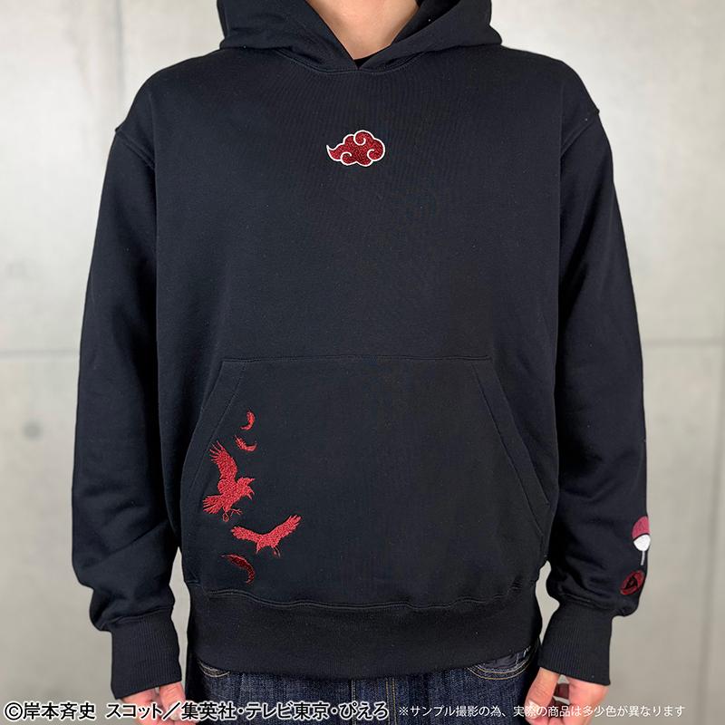 絡繰魂 4Lサイズ × NARUTO うちはイタチ 刺繍 プルパーカー 262084 4L