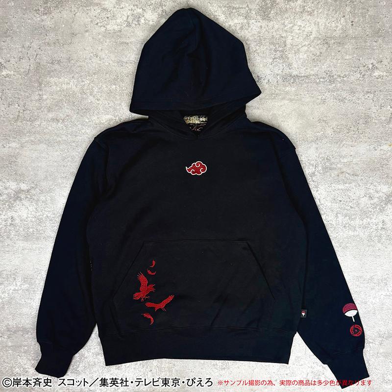 絡繰魂 4Lサイズ × NARUTO うちはイタチ 刺繍 プルパーカー 262084 4L