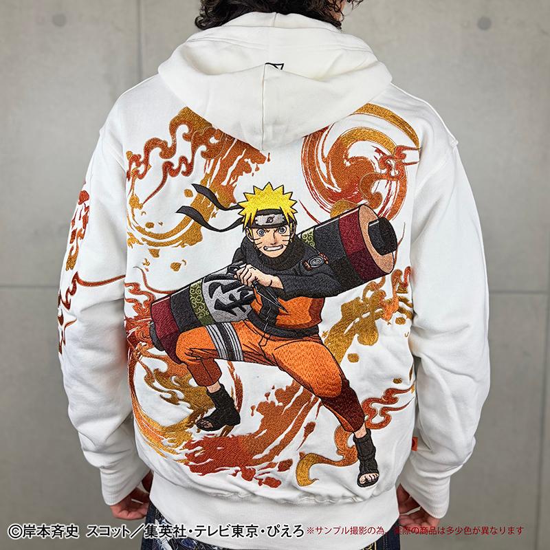 絡繰魂 × NARUTO うずまきナルト 刺繍 ジップアップパーカー 262085
