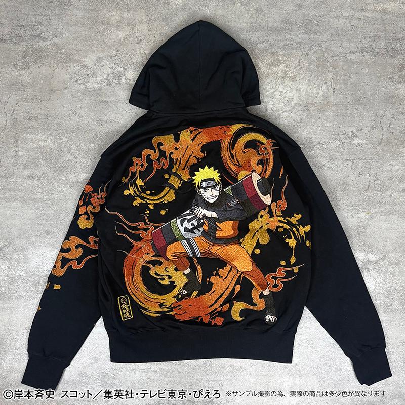 ジョーダン NARUTO コラボ フルジップパーカー L オレンジ ナルト疾風伝 絡繰魂 × NARUTO うずまきナルト 刺繍 ジップアップパーカー 262085