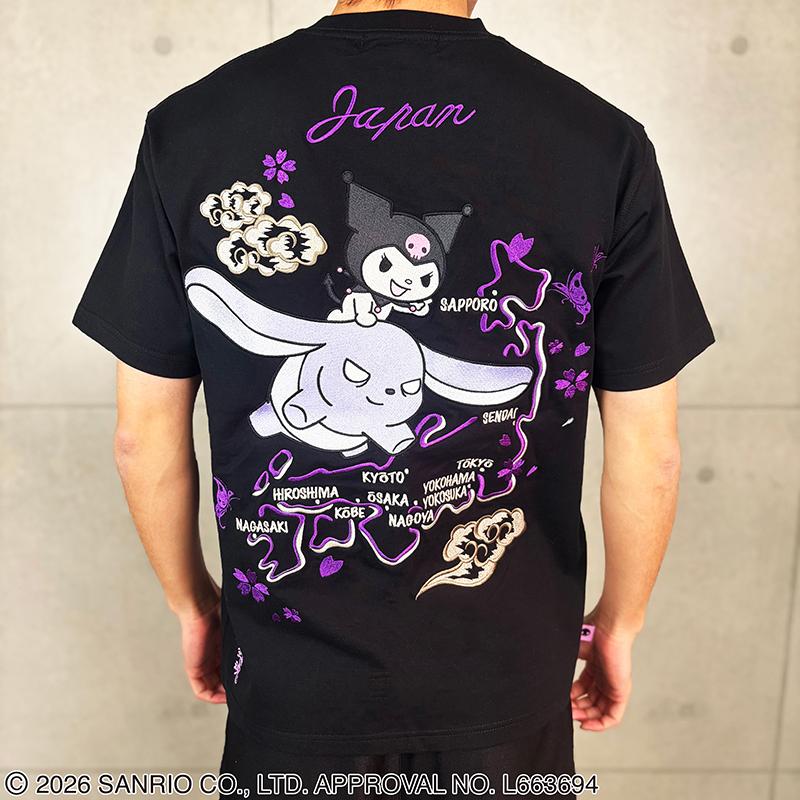 絡繰魂 × Sanrio クロミジャパーン 刺繍 半袖 Tシャツ 262091 半袖 T