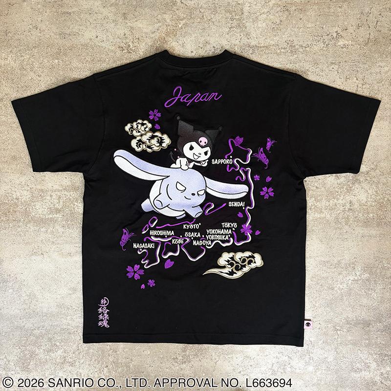 絡繰魂 × Sanrio クロミジャパーン 刺繍 半袖 Tシャツ 262091 半袖 T