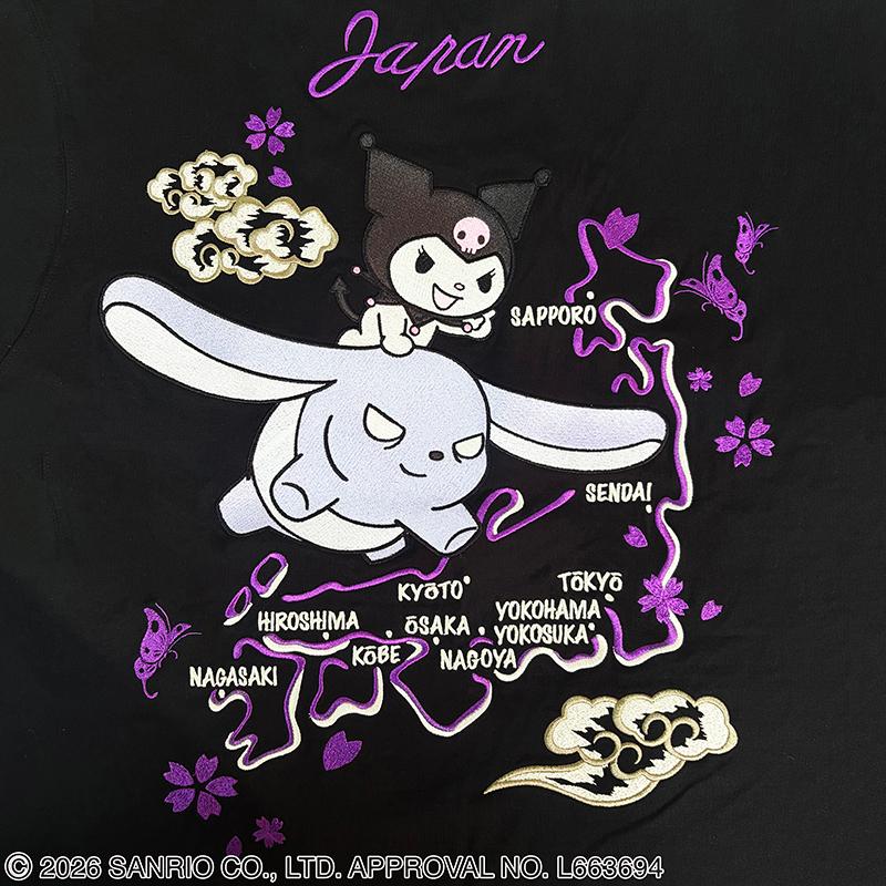 絡繰魂 × Sanrio クロミジャパーン 刺繍 半袖 Tシャツ 262091 半袖 T