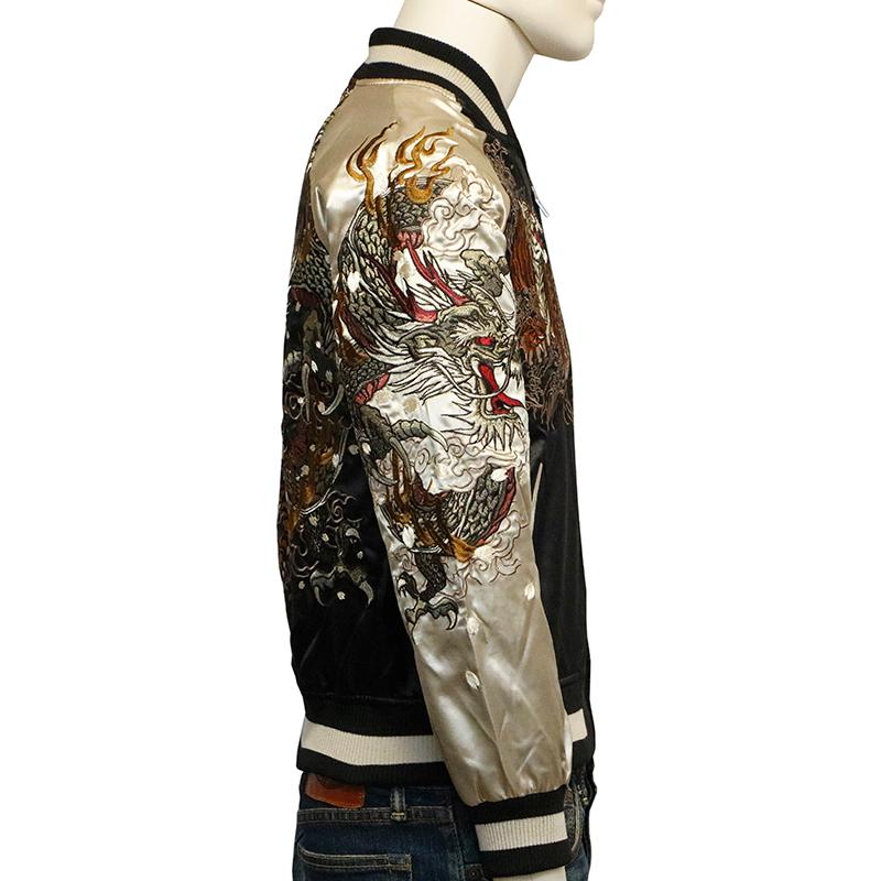 華鳥風月 かちょうふうげつ 龍虎 刺繍 和柄 スカジャン 3051801