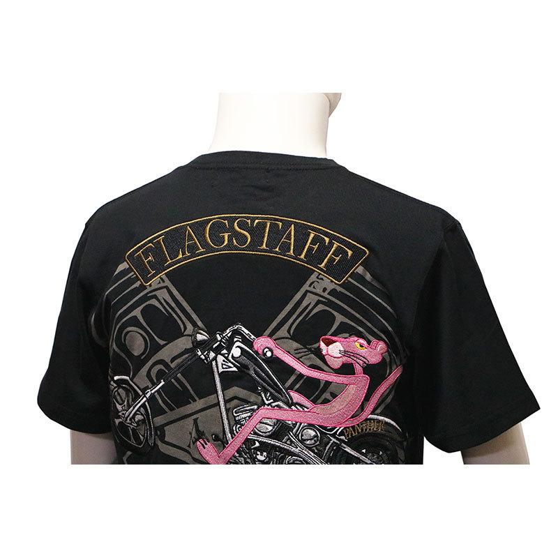 FLAG STAFF × PINK PANTHER ピンクパンサー × チョッパーバイク 柄 半袖 Tシャツ 422072 アメカジ 半袖 Tシャツ ピンクパンサー × チョッパーバイク 柄 刺繍｜kyoto1207｜12