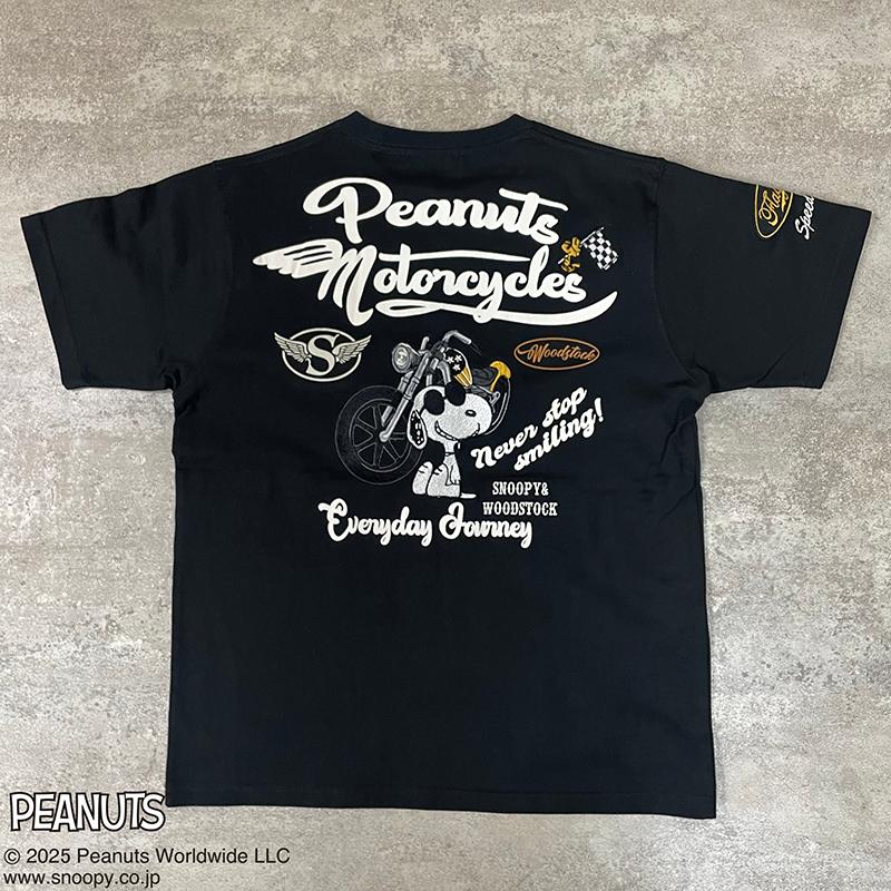 Flag staff FLAG STAFF × SNOOPY BIKER 柄 刺繍 半袖Tシャツ