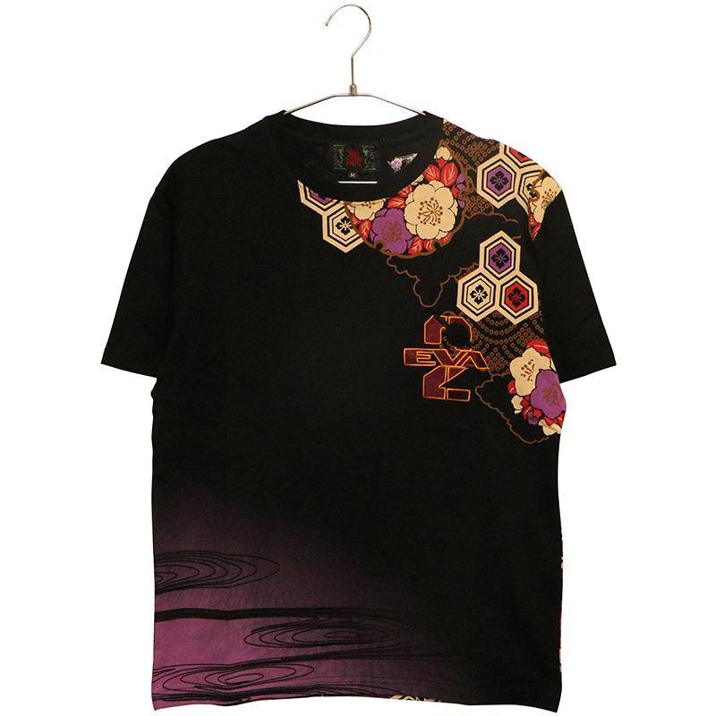 錦 nishiki × EVANGELION 百華流水 アスカ 和柄 半袖 Tシャツ 526234