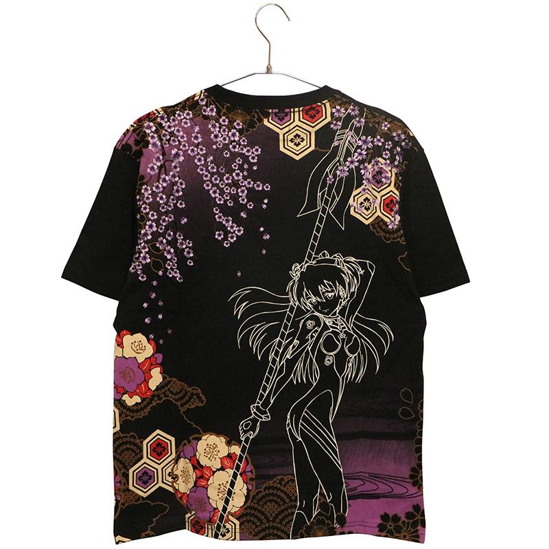 錦 nishiki × EVANGELION 百華流水 アスカ 和柄 半袖 Tシャツ 526234