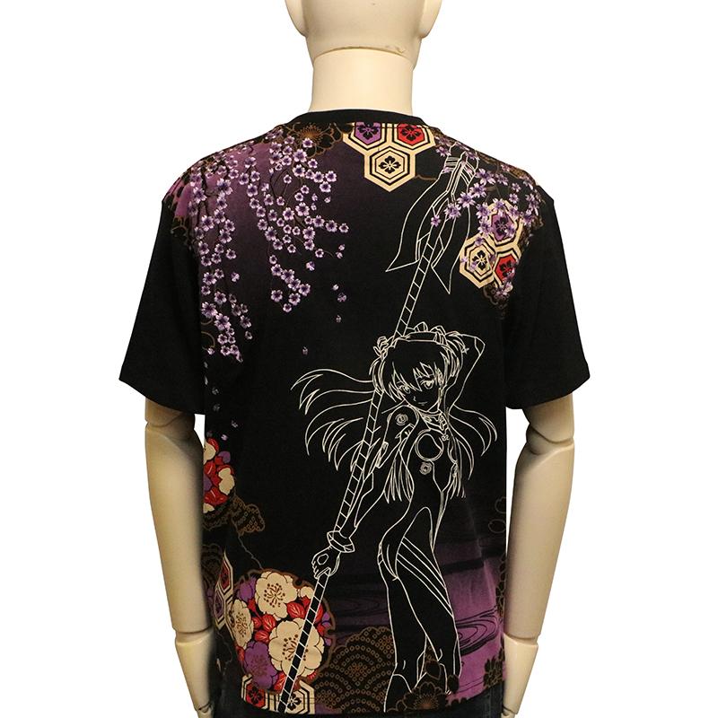 錦 nishiki × EVANGELION 百華流水 アスカ 和柄 半袖 Tシャツ 526234