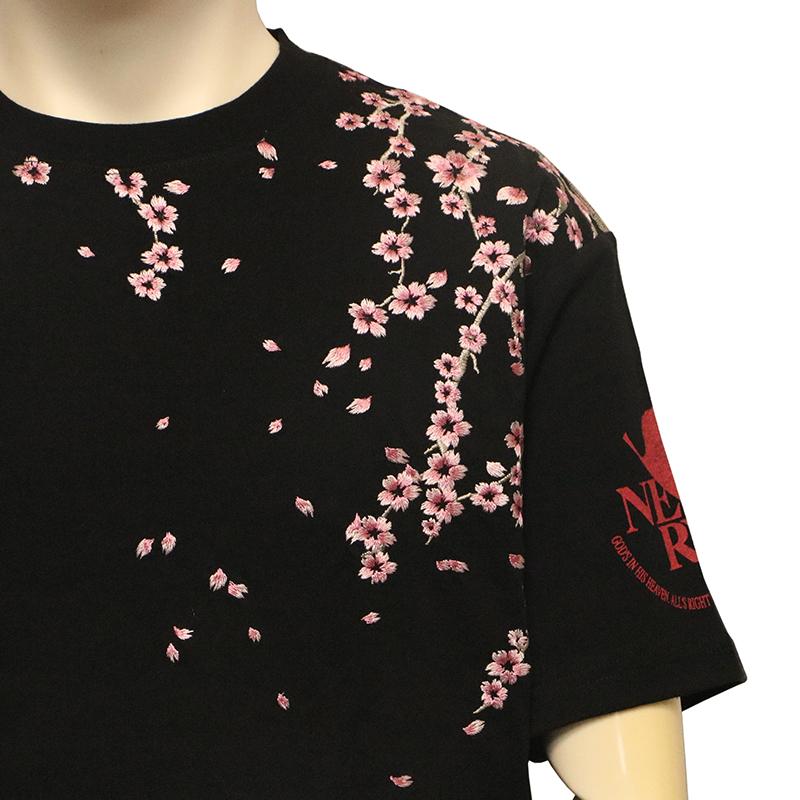 錦 nishiki × EVANGELION 綾波レイ浴衣姿 夜桜 和柄 半袖 Tシャツ