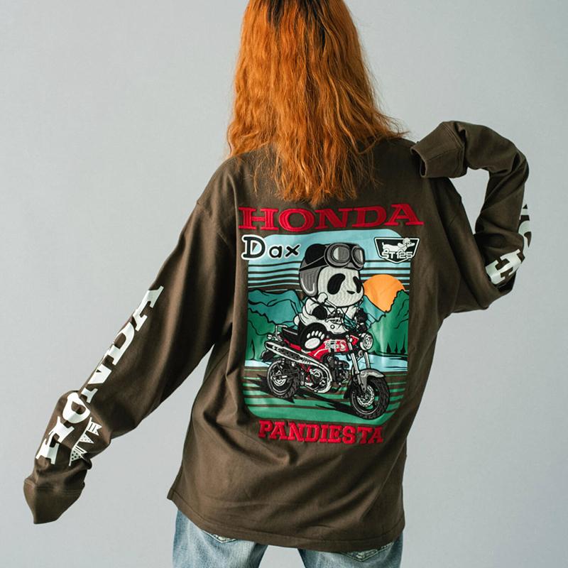 PANDIESTA JAPAN HONDA コラボ DAX125 柄 長袖 Tシャツ 533504 PANDIESTA JAPAN HONDA コラボ DAX125 柄 長袖 Tシャツ 533504