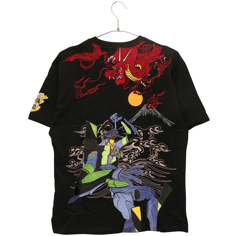 錦 nishiki × EVANGELION 初号機VS赤龍 柄 和柄 半袖 Tシャツ 554369