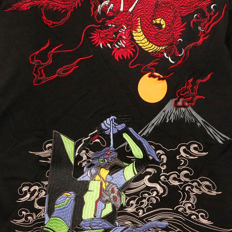 錦 nishiki × EVANGELION 初号機VS赤龍 柄 和柄 半袖 Tシャツ 554369