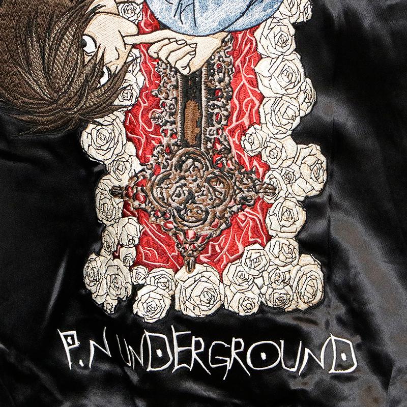 P.N.UNDERGROUND × DEATH NOTE エル 刺繍 リバーシブル P.N.UNDERGROUND × DEATH NOTE エル 刺繍 リバーシブル
