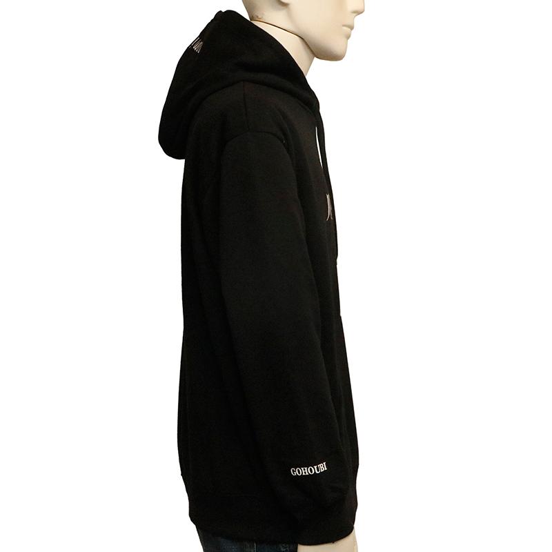 1度着用美品  yori パーカー ブラック ヨリ YORI SPORT（ヨリスポーツ） パーカー YORI SPORT 5STRIPE PRINTED