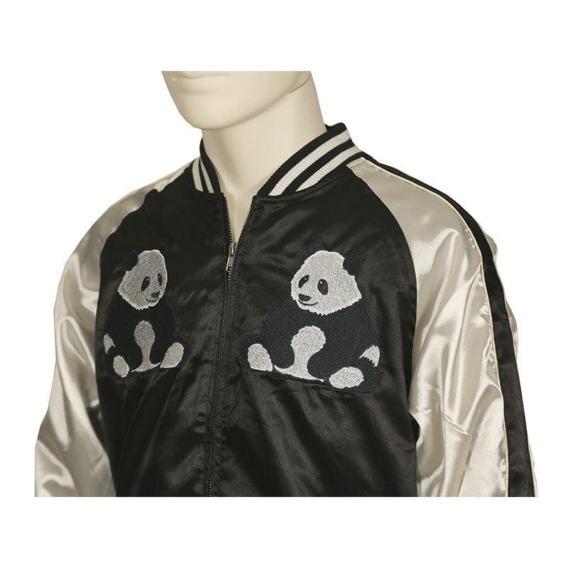 [美品]メラーンジュ パンダ柄 ジップアップジャケット 朧 スカジャン おぼろ パンダ 柄 刺繍 和柄 スカジャン 9003807 和柄