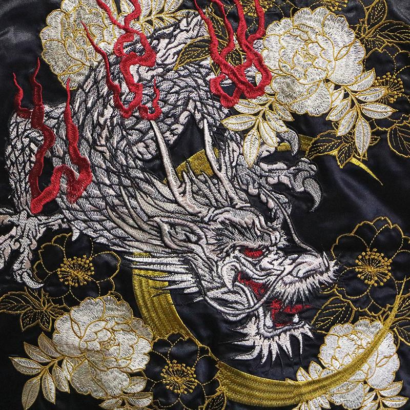 朧 スカジャン おぼろ 龍 刺繍 和柄 9022812 メンズ