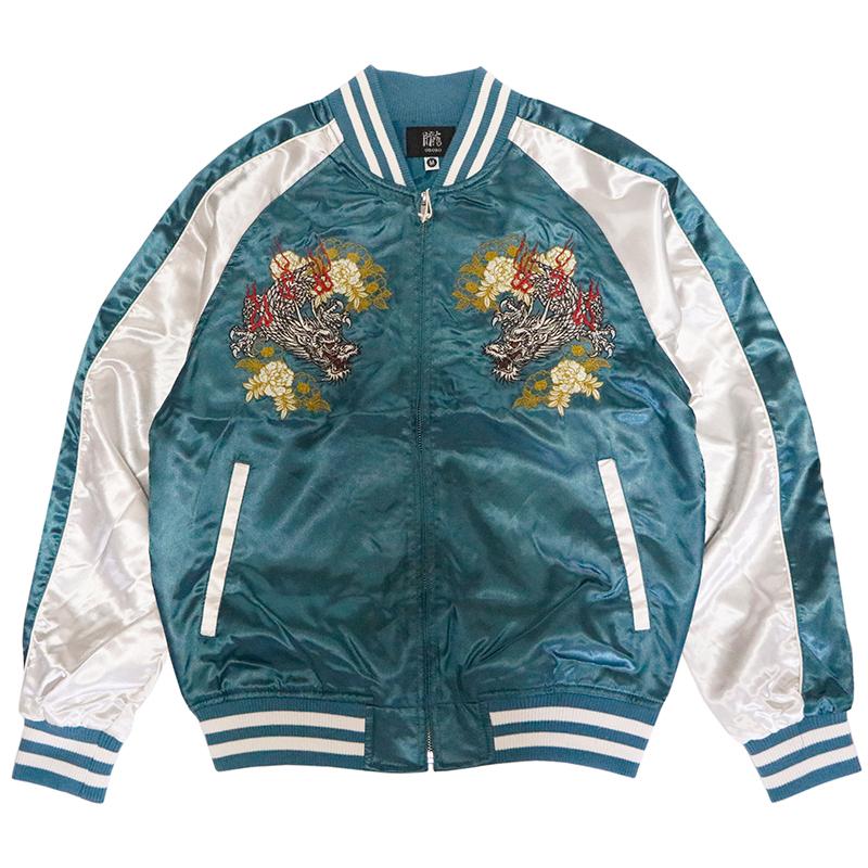 希少✨OBORO　朧　スカジャン　昇龍　和柄　刺繍　XL　ブラック　桜　月　竜 朧 おぼろ 龍 柄 刺繍 和柄 スカジャン （ 9043815 ） XXXL（4L