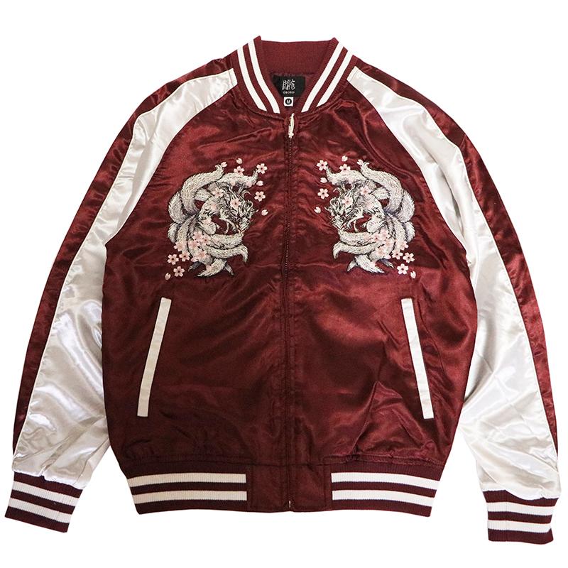 朧 スカジャン おぼろ 九尾の狐 刺繍 和柄 スカジャン 9022813 和柄