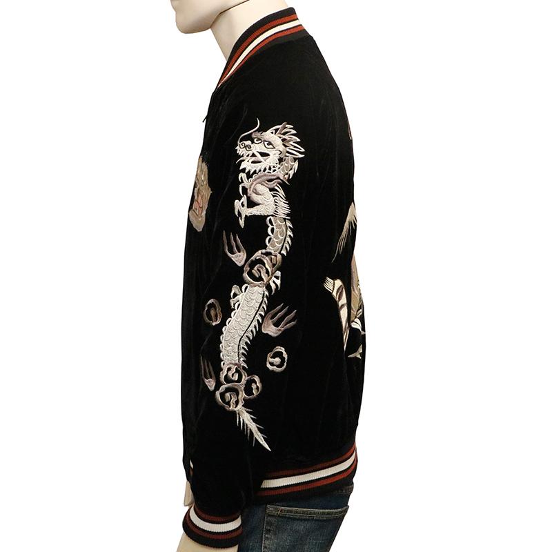 朧 おぼろ ビンテージ笹虎 刺繍 和柄 別珍 スカジャン 9043833