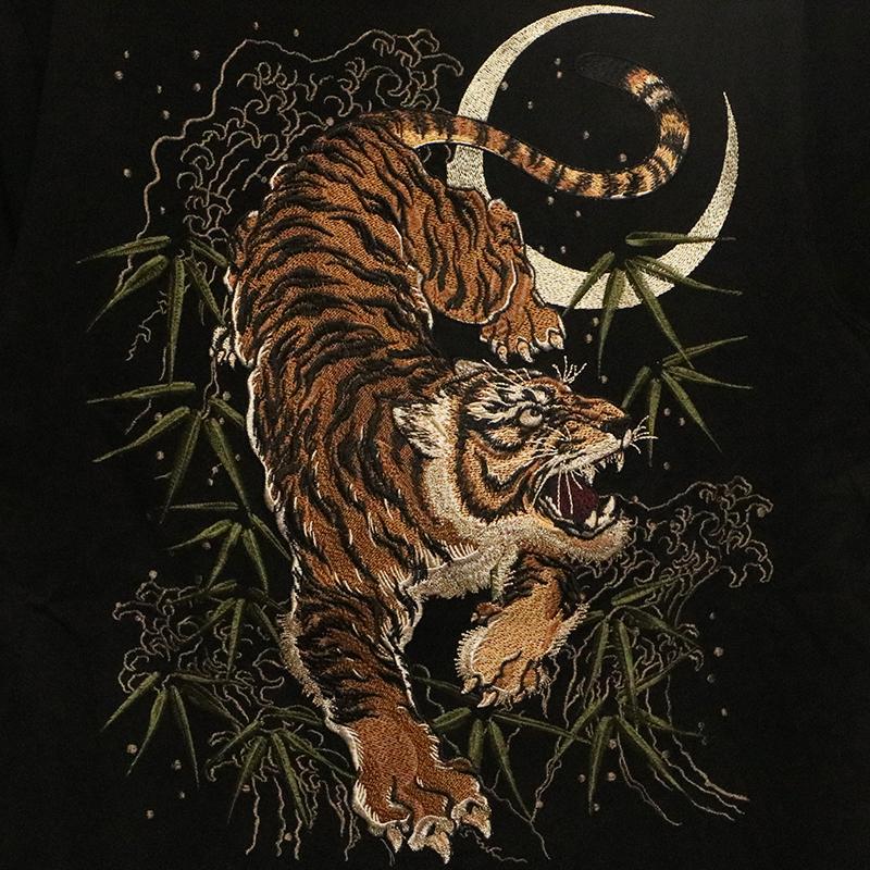 朧 おぼろ 猛虎 刺繍 和柄 半袖Tシャツ 9062211 和柄 和 半袖 Tシャツ
