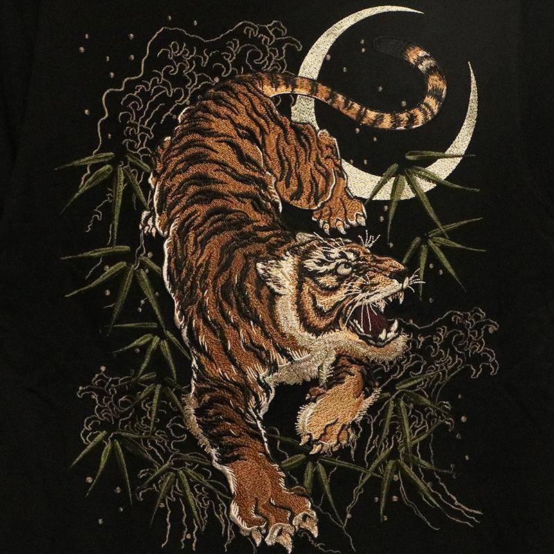 朧 おぼろ 猛虎 刺繍 和柄 半袖Tシャツ 9062211 和柄 和 半袖 Tシャツ