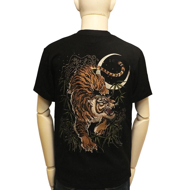 朧 おぼろ 猛虎 刺繍 和柄 半袖Tシャツ 9062211 和柄 和 半袖 Tシャツ