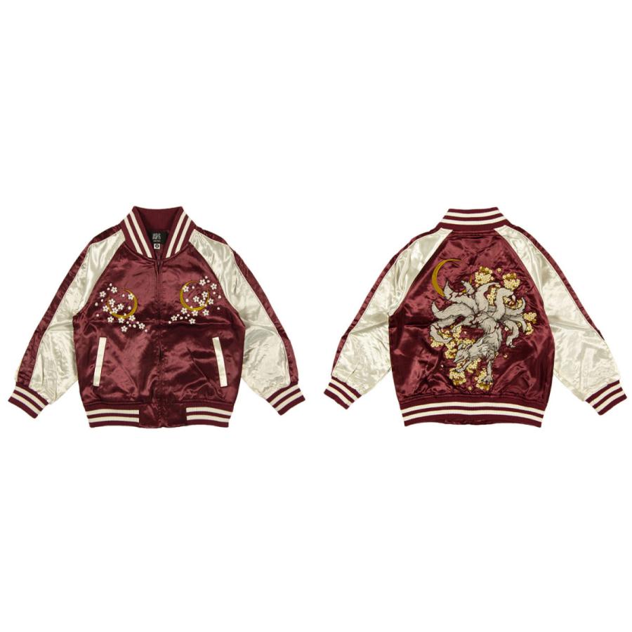 OBORO キツネ 美品 スカジャン unisex vintage サテン 楽天市場】朧 おぼろ 妖狐 九尾の狐 柄 刺繍 和柄 スカジャン