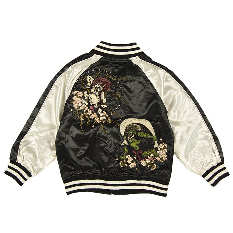 スカジャン 朧 おぼろ 風神雷神 柄 刺繍 KIDS 和柄スカジャン 993881