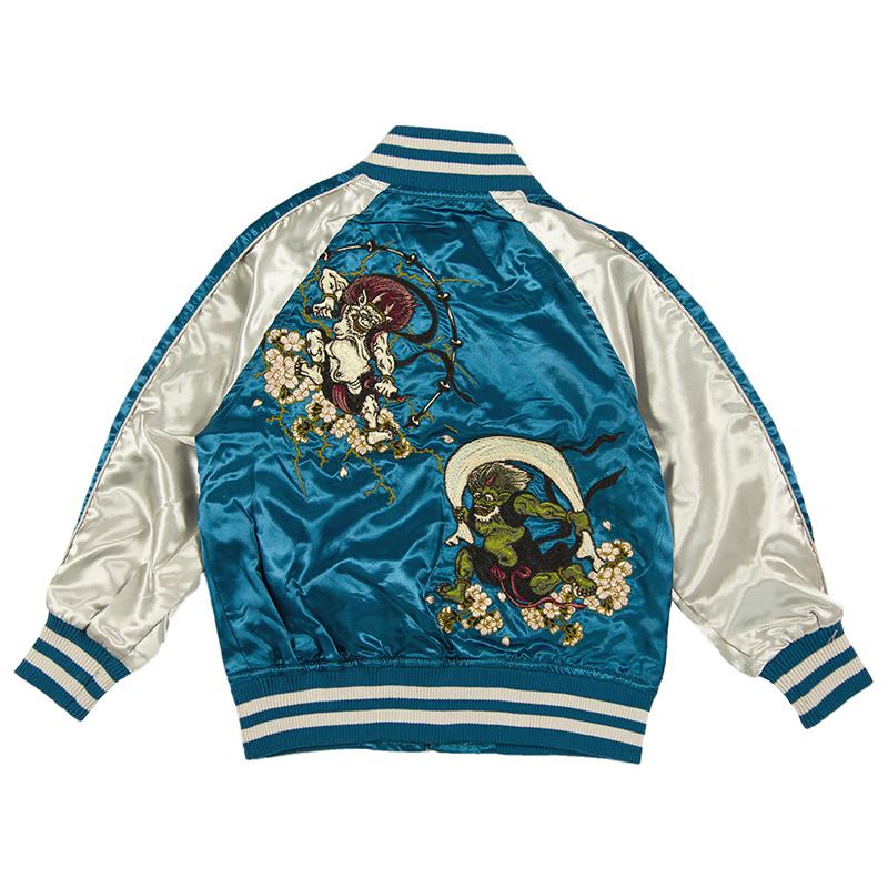 スカジャン 朧 おぼろ 風神雷神 柄 刺繍 KIDS 和柄スカジャン 993881