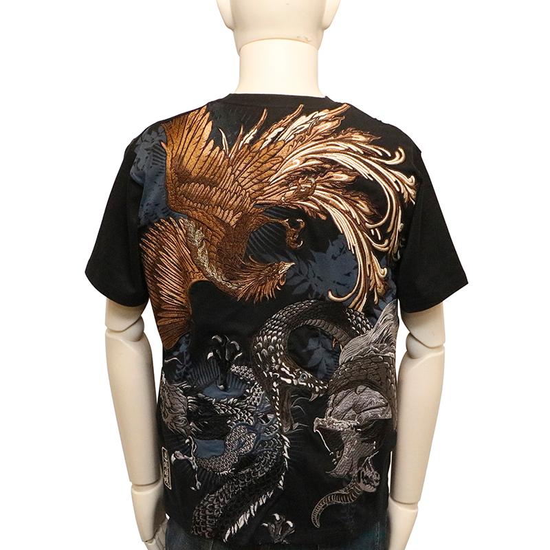 絡繰魂　刺繍　和柄　菩薩　Tシャツ　L　u6848j 絡繰魂 刺繍 和柄 菩薩 Tシャツ L u6848j 絡繰魂 刺繍 和柄 菩薩