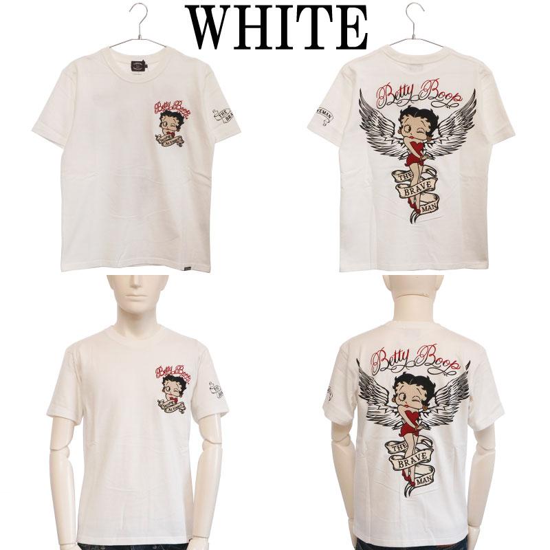 THE BRAVEMAN × BETTY BOOP ウイング ベティ 柄 刺繍 天竺 半袖 Tシャツ BBB-2341 半袖 Tシャツ カットソー ベティ ブープ ウイング 翼 ベティちゃん｜kyoto1207｜07