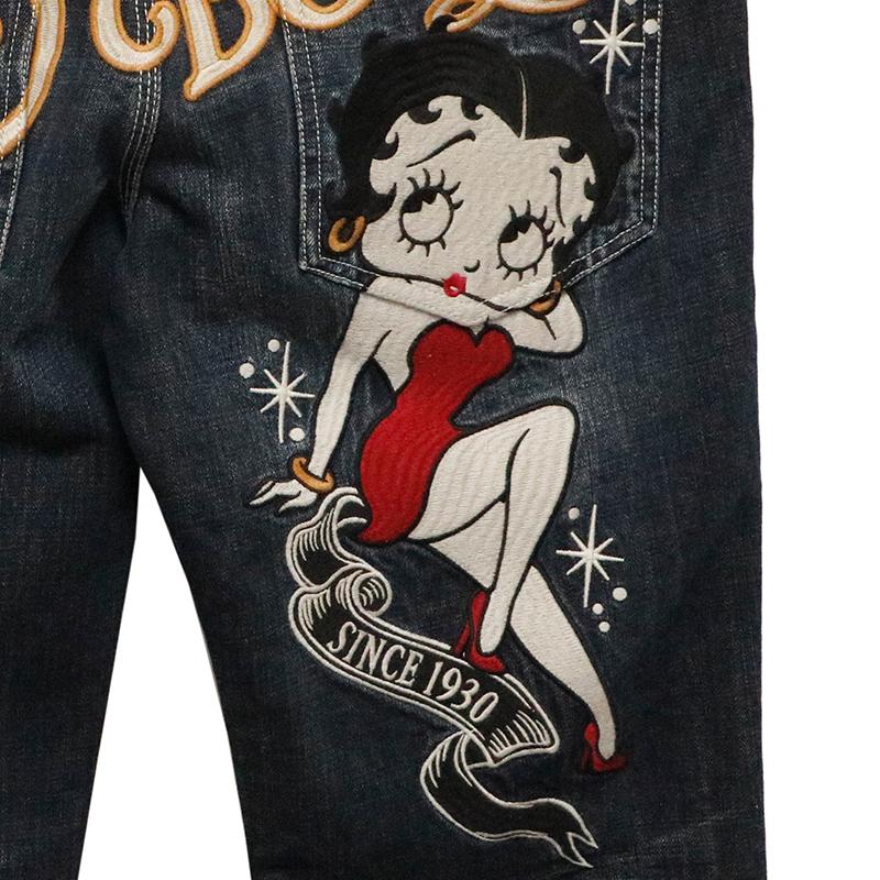 BETTY BOOP（ベティ ブープ） THE BRAVEMAN × 刺繍 デニムパンツ BBB 