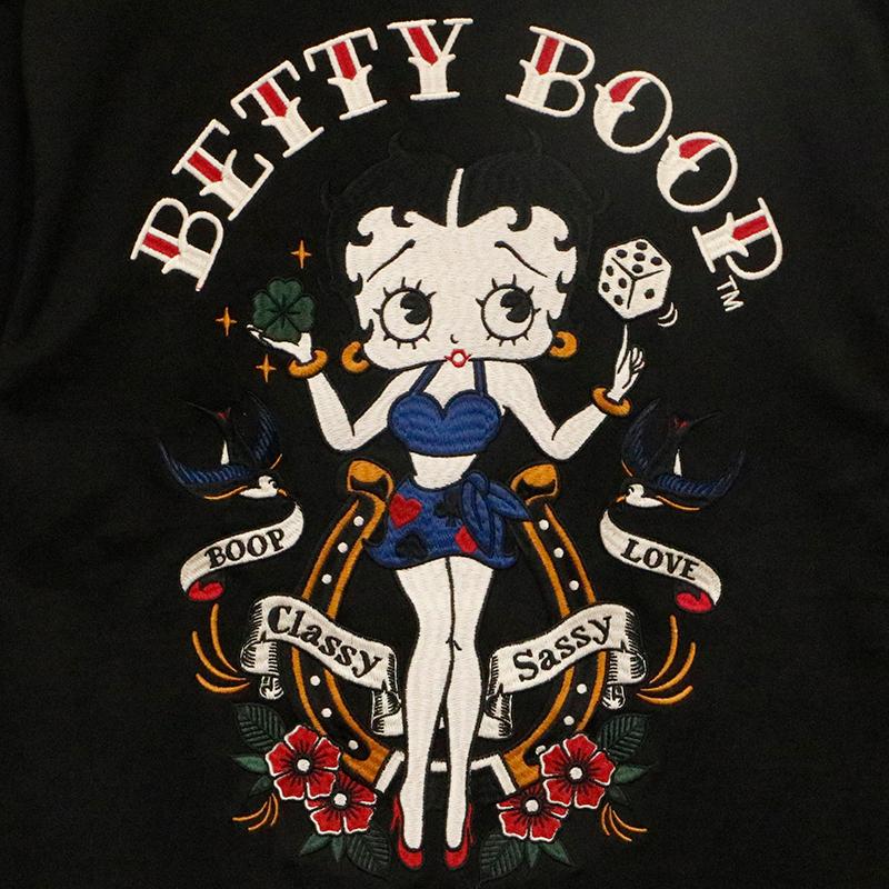 BETTY BOOP（ベティ ブープ） NEVERMIND × ギャンブル 刺繍 天竺 半袖