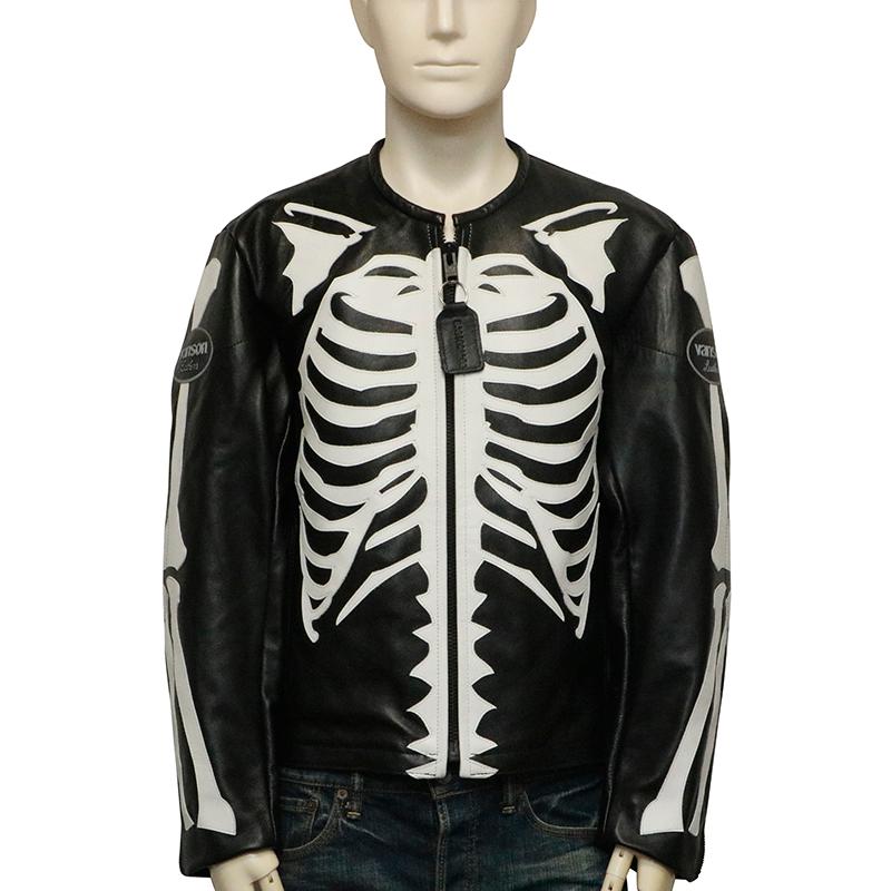 VANSON（バンソン） ボーンスカル レザー ジャケット BONEBLK ばんそん